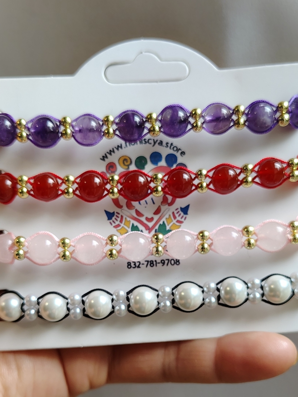 Handmade Cornalina, Amatista, Cuarzo Rosa Y Perlas De Concha.
